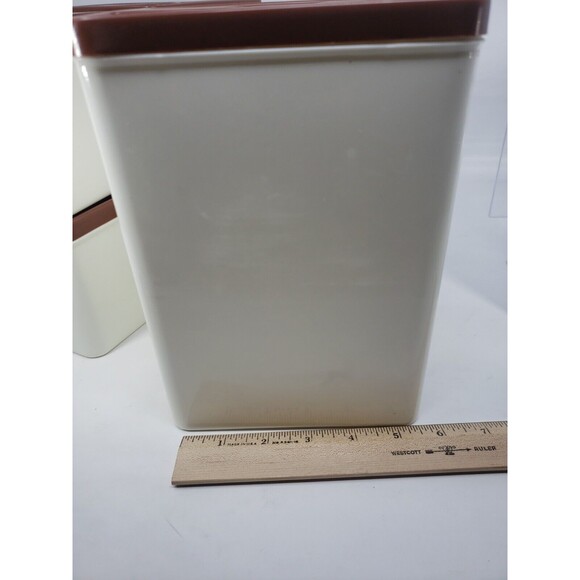 Poly Flex Republic Canister Set Vintage MCM Four Piece Brown 4 Lids Model 239 - Picture 9 of 12